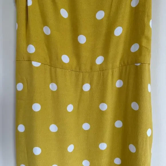 Aritzia Wilfred Isabelle Yellow Polka Dot Mini Dress Size 8 Y2K Clueless - Picture 4 of 15